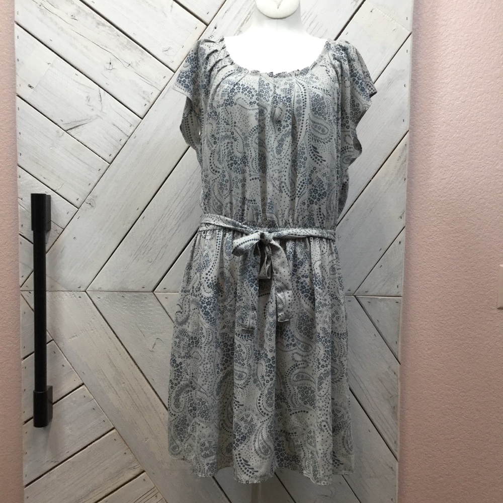 Lauren Conrad Blue Printed Sleeveless Dress